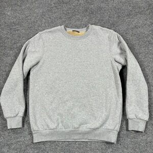 Gradual Mens Size M Gray Sherpa Fleece Lined Crewneck Sweatshirt Pullover Warm